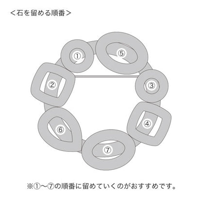 Brooch empty frame circle No.2 gold