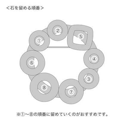 Brooch empty frame circle No.3 rhodium color