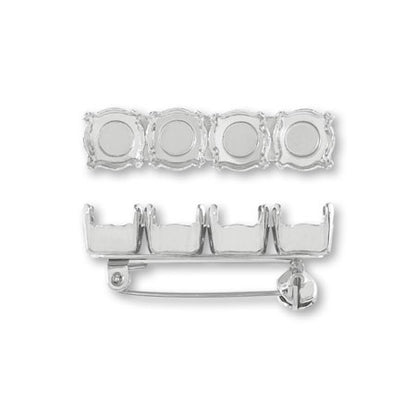 Brooch Empty Oval No. 1 Rodium-Color