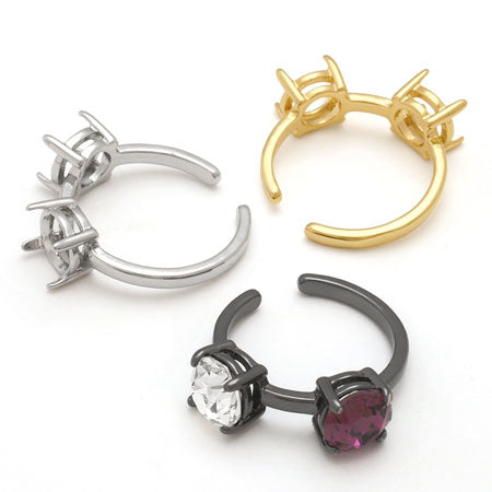 Ear cuff with stone seat 