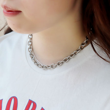 Aluminum chain AL124 rhodium color