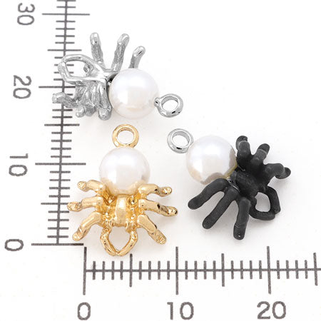 Charm spider with pearl rhodium color/MB