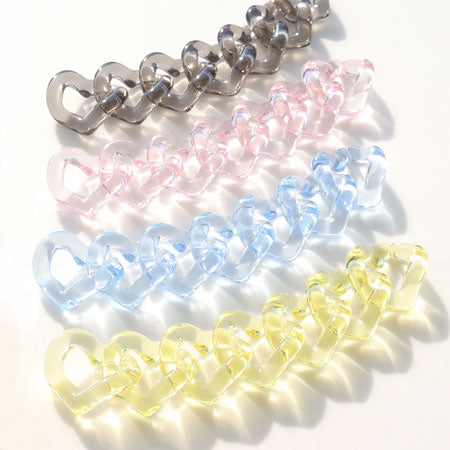 Acrylic chain parts heart clear