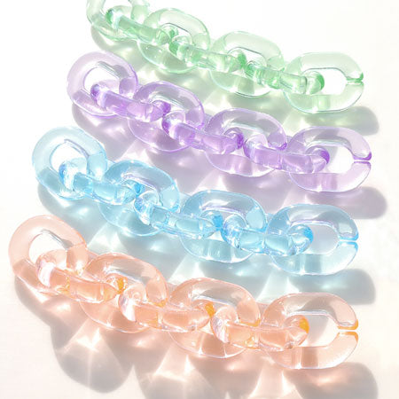 アクリルチェーンパーツ 小判　クリア