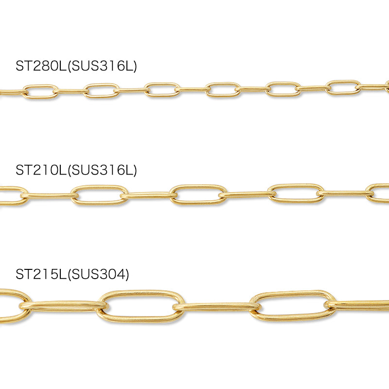 Stainless steel chain ST215L Gold (SUS304)