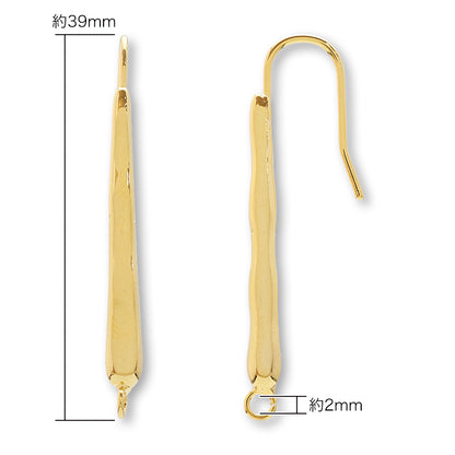 Design piercing nuance stick U -shaped kan gold