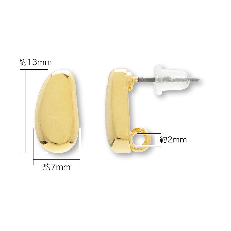 Stainless steel piercing beans back rosium color with catch