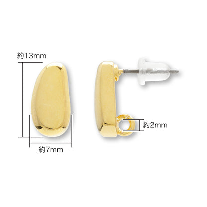 Stainless steel piercing beans back rosium color with catch