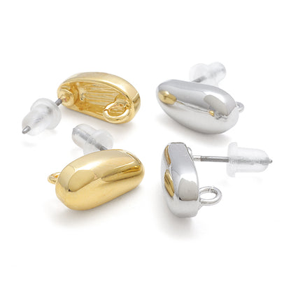 Stainless steel piercing beans back rosium color with catch