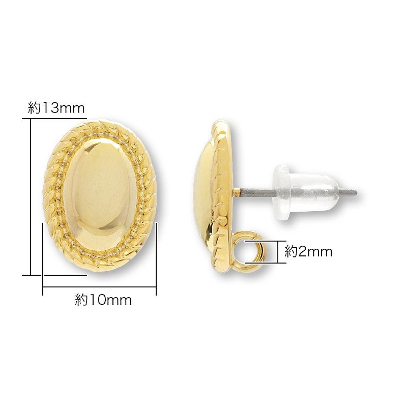 Stainless steel piercing rim oval back rosium color with catch