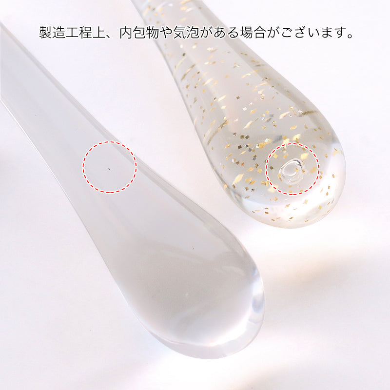 アクリル ドイツ製 ドロップ トップホール　クリスタル/Gグリッター