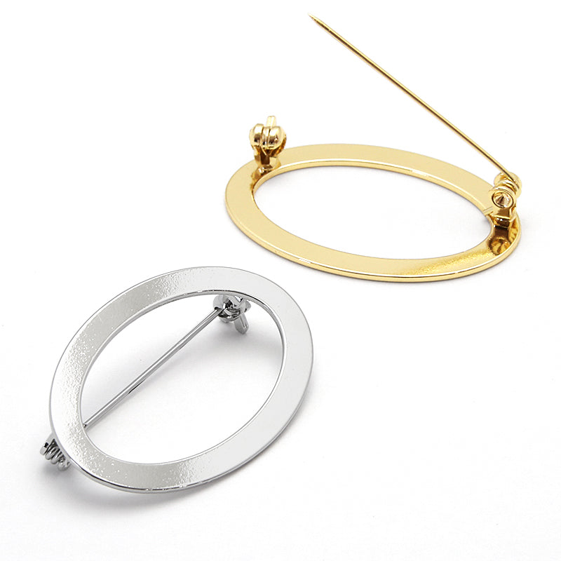 Metal ring brooch (oval) gold