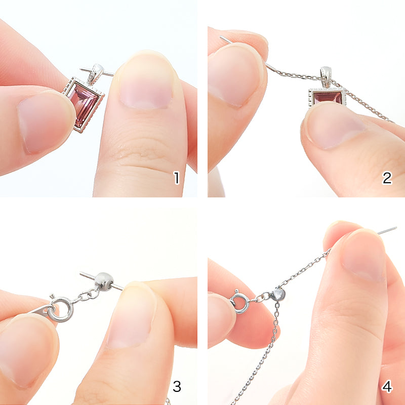 Slide pin chain necklace 235SDC4 gold