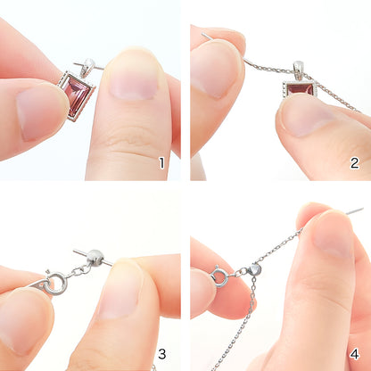 Slide pin chain necklace 235SDC4 gold