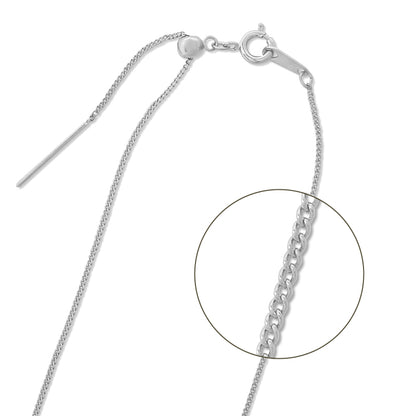Slide pin chain necklace 130SRA rhodium color