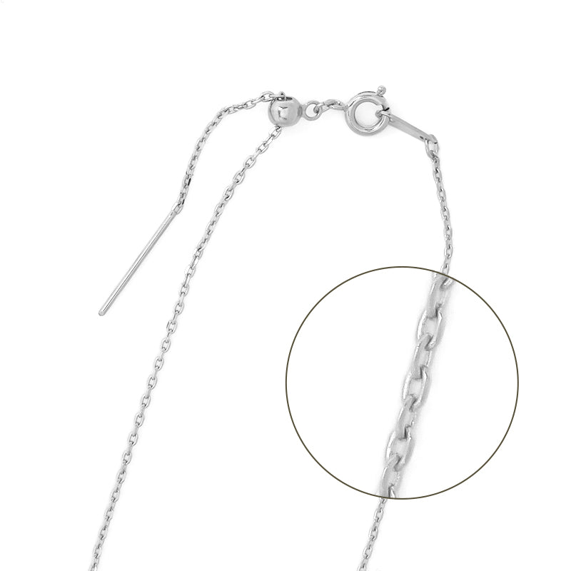 Slide pin chain necklace 235SDC4 rhodium color