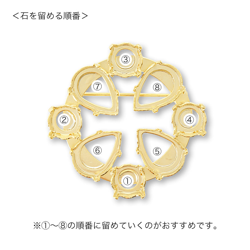 Broach empty frame Circle No.5 Rhodium color