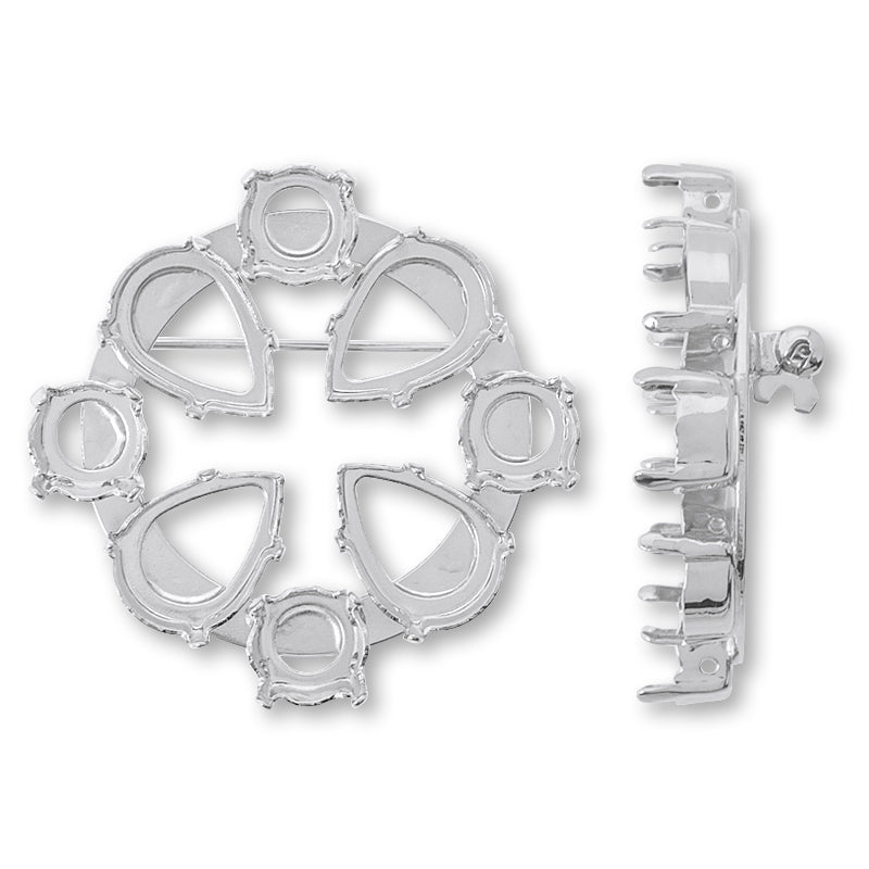 Broach empty frame Circle No.5 Rhodium color