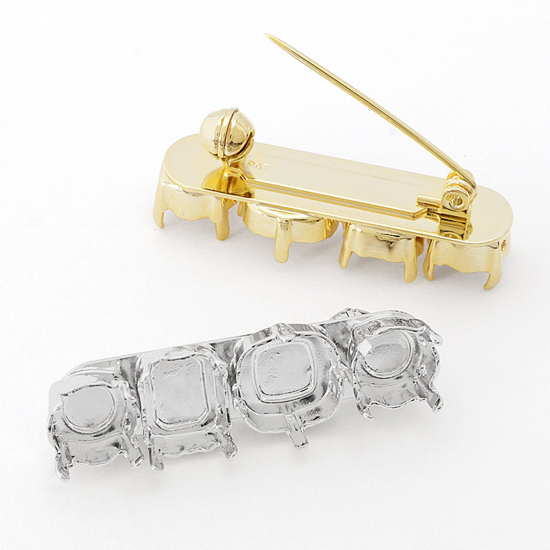 Broach empty frame oval No.3 gold