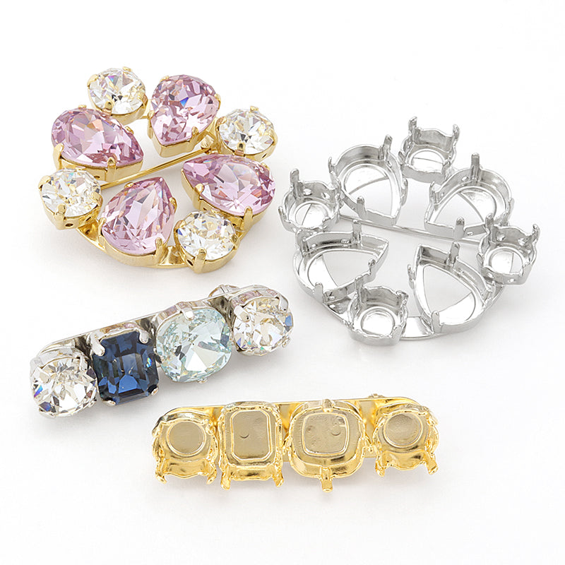 Broach empty frame oval No.3 gold
