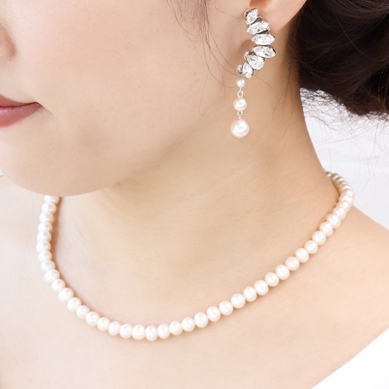 【KIWA BRIDAL】KBE-6 クリスタルムーン イヤーアクセサリー