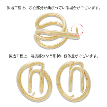 イヤーカフ 芯立付 No.3　ロジウムカラー