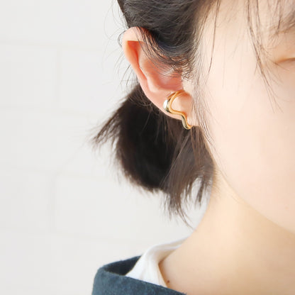 Ear cuff deformation 14 rhodium color