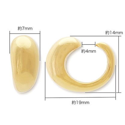 Ear cuff deformation 15 rhodium color