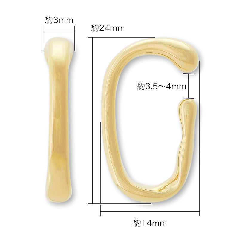 Ear cuff deformation 16 rhodium color