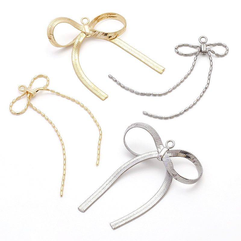 Swing parts chain ribbon 1 rhodium color