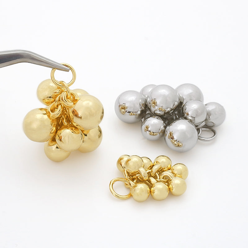 Swing parts crushed beads 2 rhodium color