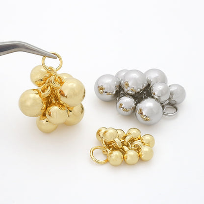 Swing parts crushed beads 2 rhodium color