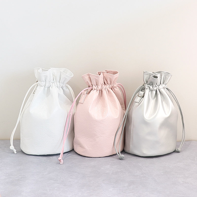 Drawstring pouch, white [outlet]