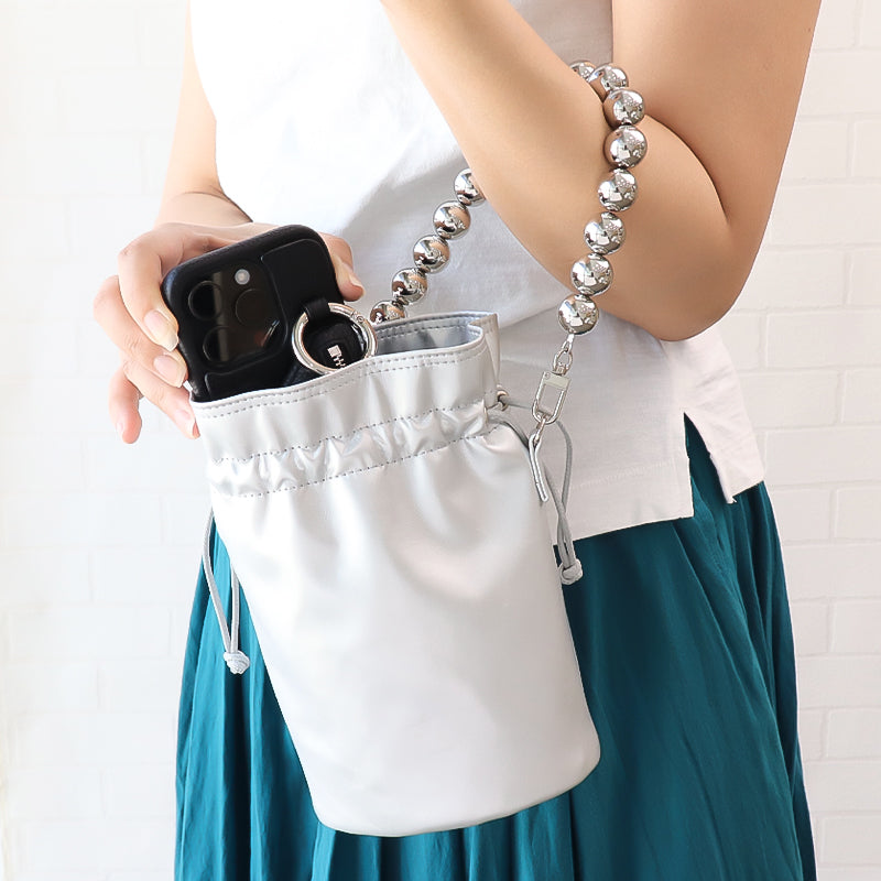 Drawstring pouch, white [outlet]