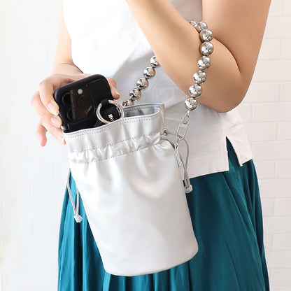 Drawstring pouch, white [outlet]