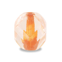 Czech fire polish nugget cut rose/orange