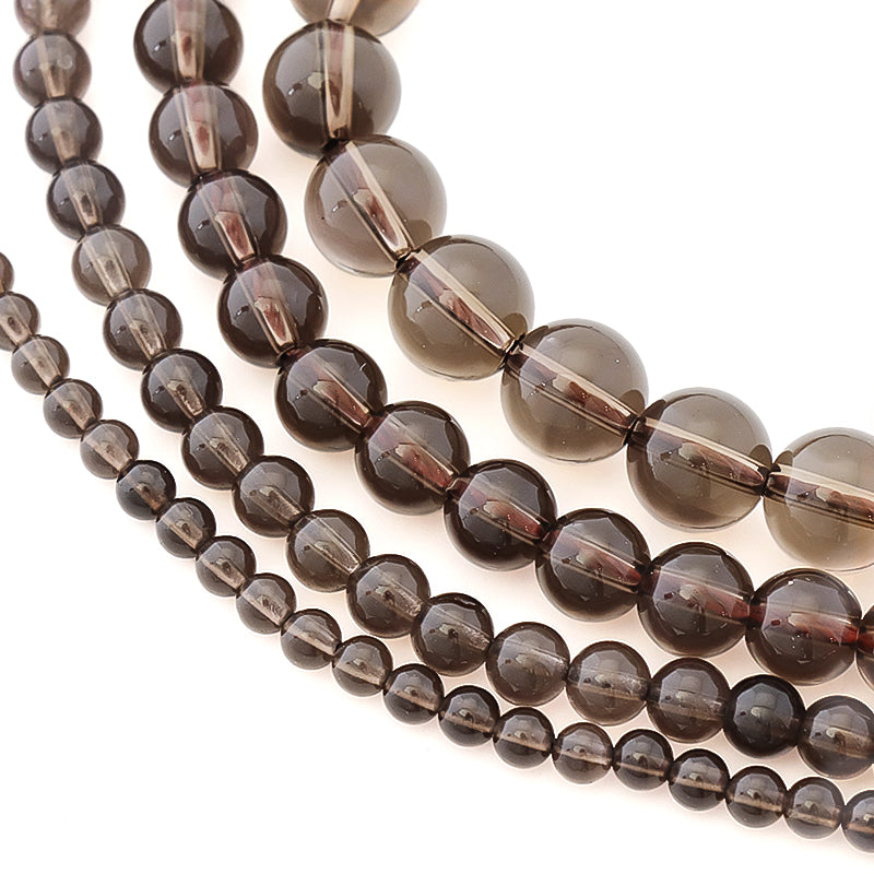 Natural stone round smoky quartz