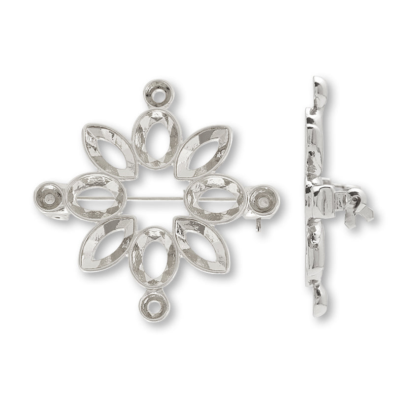 Broach empty frame flower rosium color