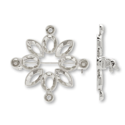 Broach empty frame flower rosium color