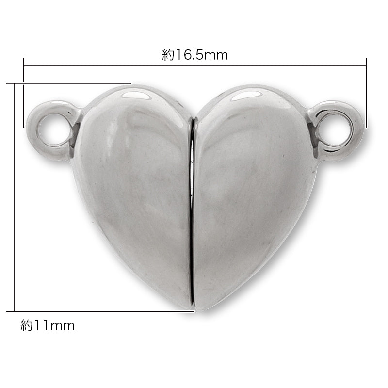 Stainless steel magnetic clasp heart gold (SUS304)