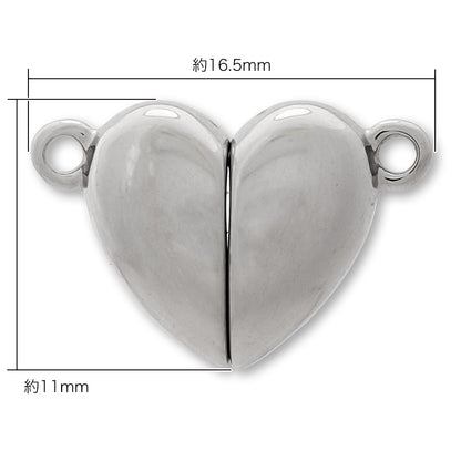 Stainless steel magnetic clasp heart gold (SUS304)