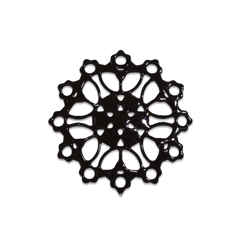 イタリア製フィリグリーパーツ 約16mm　ブラック