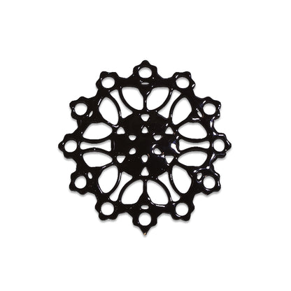 イタリア製フィリグリーパーツ 約16mm　ブラック