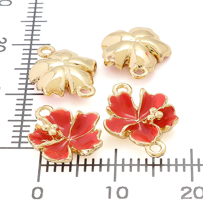 Charm Hibiscus 2-Can Red/G