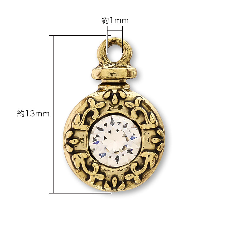 Charm Perfume Bottle 3 Crystal/G Sumi