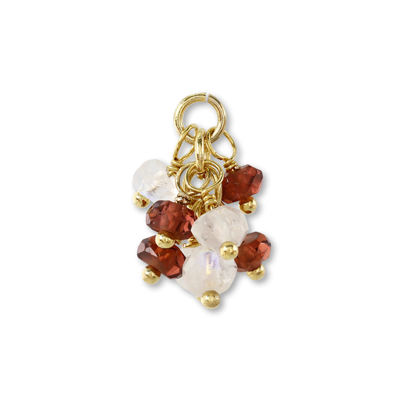 Natural stone Glasses fastening Fringe mix Garnet/Rainbow Moonstone