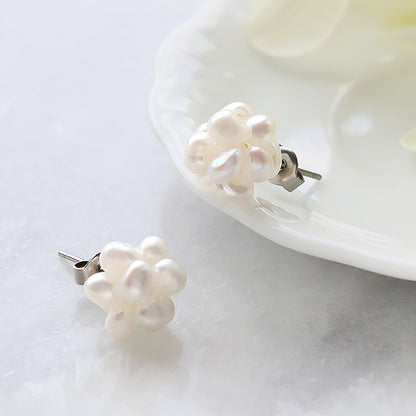 キット　淡水パールのつぶつぶボールピアス　ホワイト(KR1154)