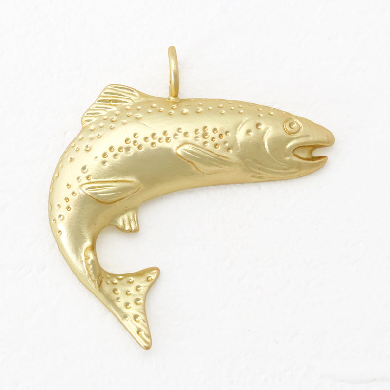 Spanish charm Fish 1-can matte gold