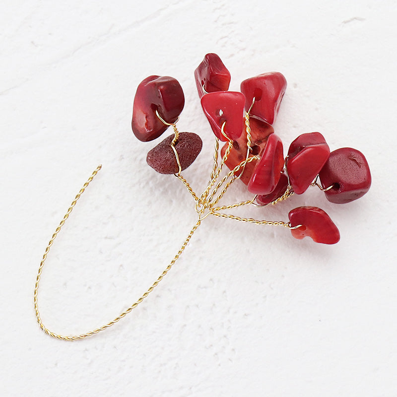 Spanish parts Wire beads Mixed Coral/G