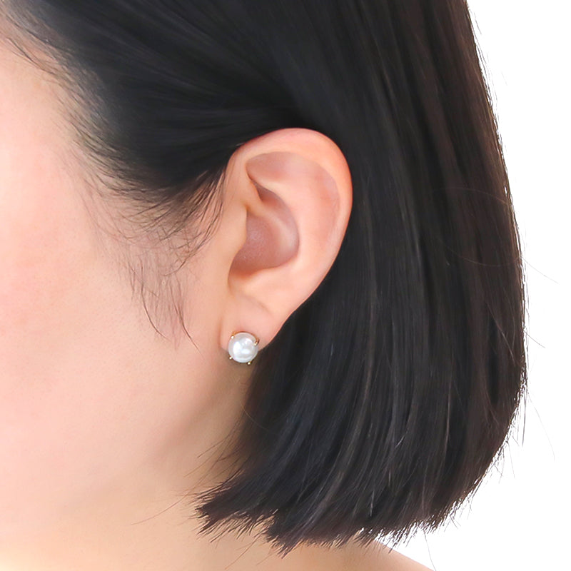ステンレスポスト ハグピアス　ロジウムカラー